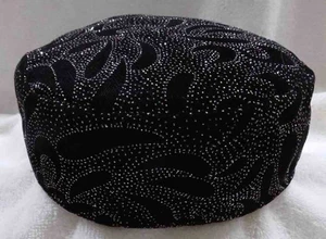 Cappello berretto donna nero Kufi Falou Designs Bejeweled * Medium 7 3/8" * SPEDIZIONE GRATUITA - Foto 1 di 5