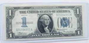 1934 Blue Seal $1 Silver Certificate Note Crisp Uncirculated "Funny Back" - Picture 1 of 4