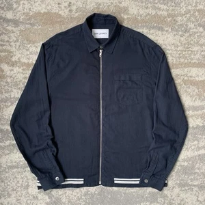 Our Legacy Full Zip Overshirt Lightweight Box Jacket Navy Blue Wool Blend Large - Picture 1 of 9