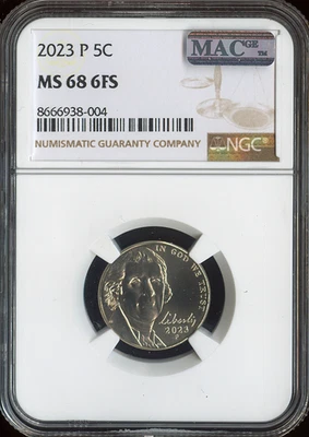 2023 P JEFFERSON NICKEL NGC MS68 6FS PQ MAC SPOTLESS . - Image 1 of 2