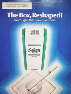 VINTAGE 1980s Print Ad ~ Salem Lights 100s Cigarettes ~ The Box, Reshaped! - Picture 1 of 1