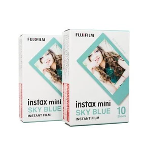 2x Fujifilm Instax Mini Sky Blue Blueframe Frame Sofortbild Film blauer Rahmen - Picture 1 of 1