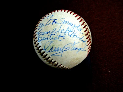 CASEY STENGEL NY YANKEES METS HOF SIGNED AUTO WARREN GILES ONL BASEBALL PSA/DNA - Image 1 of 4