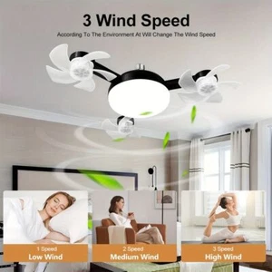 Drone Fan with LED Lantern Remote Control 2-In-1 3 Gears Electric Cordless Fan - Picture 1 of 14