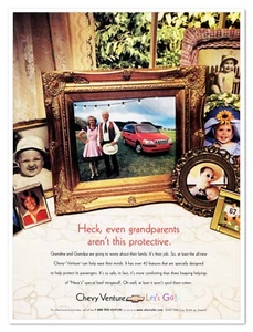 Minivan Chevy Venture GM Protective Grandparents Vintage 1997 anuncio de revista impreso - Imagen 1 de 4