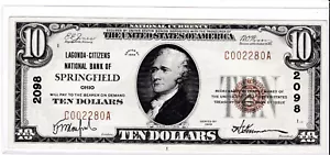 $10 1929 T1 National 🇺🇸 SPRINGFIELD Ohio OH 🇺🇸 Higher Grade! 🇺🇸 - Picture 1 of 2