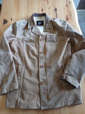 Chaqueta de gamuza para hombre Gipsy talla 2xl marrón claro tira de botones gran pátina Foto 1 de 4