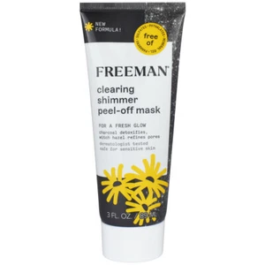 2 x Freeman Clearing Shimmer Charcoal & Witch Hazel Peel Off Facial Mask - Picture 1 of 3