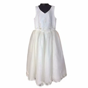Sweetie Collection Flower Girl Dress Size 5 White Ivory Lace Beaded Formal - Picture 1 of 12