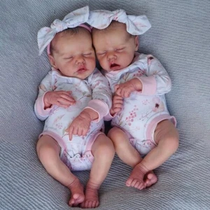 1 Pc Twins Reborn Doll Handmade Unisex Lifelike Realistic Baby Boy Girl Toy Gift - Picture 1 of 6