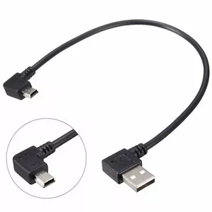 Mini USB 5 Pin Male Right Angle to USB-A 2.0 Male Right Data Charge Cable - 25cm - Picture 1 of 4