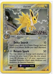 Jolteon 7/113 Pokemon TCG EX Series Delta Species Reverse Holo Rare - Picture 1 of 6