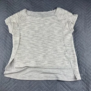 Vimmia Shirt Womens Large Cuff Tee Shirt Heather Gray Workout Casual Slits - Picture 1 of 11