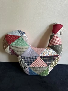 Handarbeit Patchwork Huhn Hahn Plüsch Vintage Dekor Bauernhof Land 14x12 Zoll - Bild 1 von 2