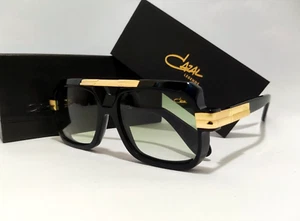 Cazal Sunglasses Black & Gold Frame Green Lens Tinted Men's Women's Eyewear - Picture 1 of 9