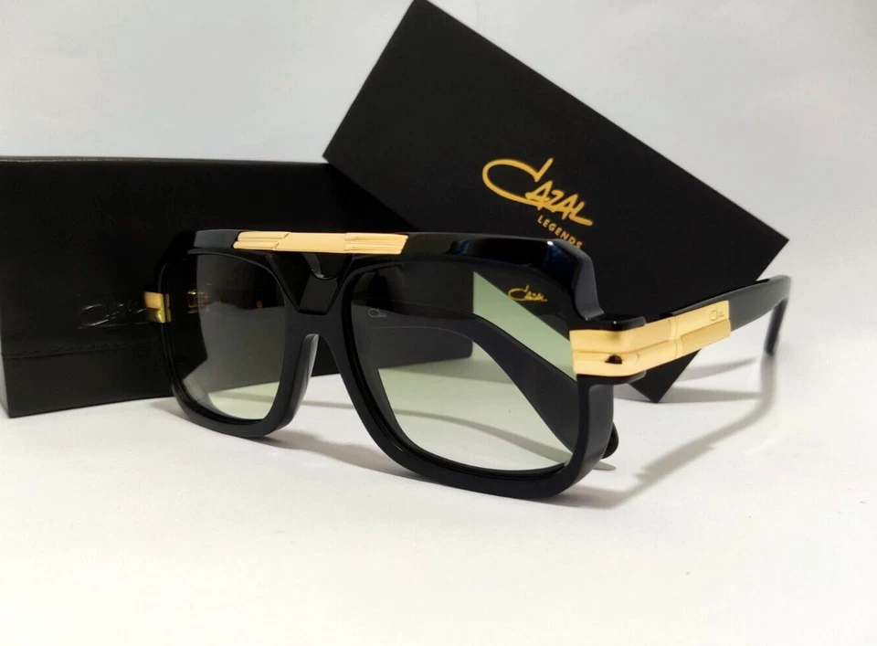 Cazal Sunglasses Black & Gold Frame Green Lens Tinted Men's Women's Eyewear - Image 1 of 4