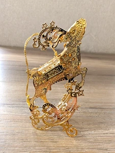 Danbury Mint 2004 Saltando Reno Volador Ornamento Oro - Imagen 1 de 8