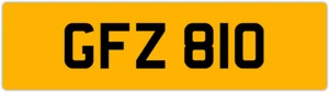 GFZ 810 G 3x3 DATELESS PRIVATE NUMBER PLATE GAZ GAV GEO GUS GUY GRACE GEM GED GS - Picture 1 of 1