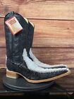 Donaldo Men’s Sz 9.5 Black Leather Cowboy Boots Stitched Lace Snip Toe Mex 28.5
