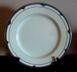 Mikasa Silver Shells Chop Platter Platinum Fans, Black Panels, Gray Bands - Picture 1 of 5