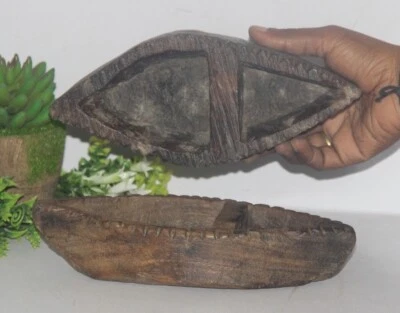 2 piezas de utensilios de cocina tribales tallados a mano tazón para comer y decoración para guijarros 8708 Foto 1 de 4