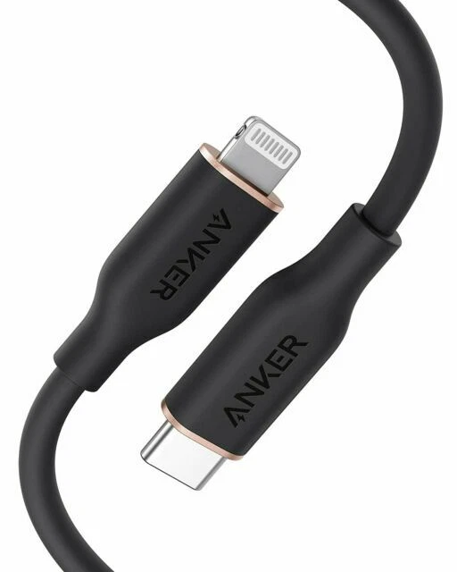 Anker PowerLine III Flow USB-C to Lightning Cable - Midnight Black (3 ft)