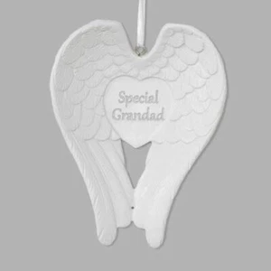 Grandad Thoughts of You Angel Wings Hanging Decoration, Plaque, Memorial Tribute - Picture 1 of 2