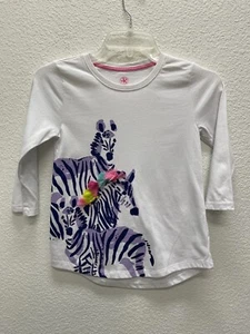J. Khaki Zebra Animal JK Top Shirt Girl's Sz Medium Screen Tee Long Sleeves - Picture 1 of 6