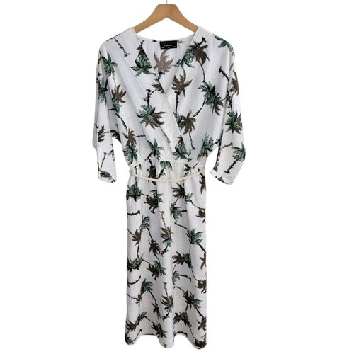 PALM ANGELS Abito Forum Los Angeles California Abito midi media stampa palma tropicale