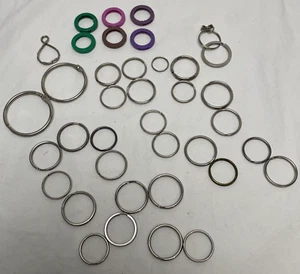 Bulk Lot 30 1" 2" Key Rings Chain Split rings 6 Color Code Key ID Metal Rubber - Picture 1 of 10