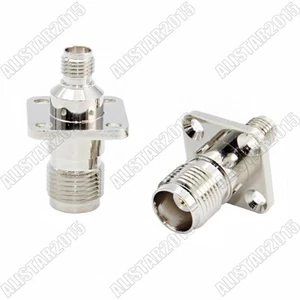 10x SMA Jack to TNC Female Small Panel Mount Flange 4 Hole Adapter RF Connector - Picture 1 of 6