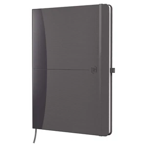 OXFORD Notizbuch A5 Liniert Grau Schwarz Notizheft Hardcover Einband Stifthalter - Bild 1 von 6