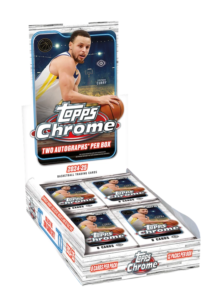 2024-25 Topps CHROME HOBBY BOX Basketball (2 AUTOS) Brand New Factory Sealed