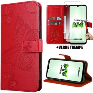 Coque pour Samsung Galaxy A14 A23 A34 A53 A54 A13 5G Papillon + 2 Verres Trempés - Photo 1/20