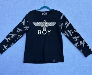 BOY London Sweatshirt Men’s Medium Black Spellout Vtg 90s - Picture 1 of 9
