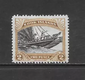 COOK ISLANDS SCOTT 86b MH FINE - 1932 2p MARRÓN Y NEGRO - CANOA doble - Imagen 1 de 2