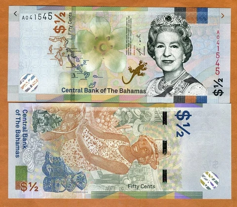 Bahamas, 1/2 dollar (50 cents), 2018 (2019), P-New, QEII, UNC New Issue Cover