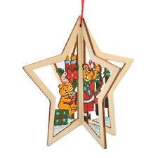  3 pz Ornamento da appendere forme in legno di Natale etichette regalo decorazioni