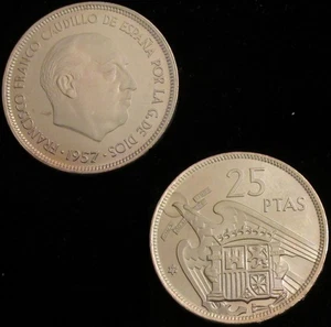 *GUTSE* FRANCO-7, 25 PESETAS 1957*72, PLUS, PROOF. - Bild 1 von 1