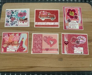 Stampin Up Valentine Cards- Set of 6 Love Romantic - Picture 1 of 1