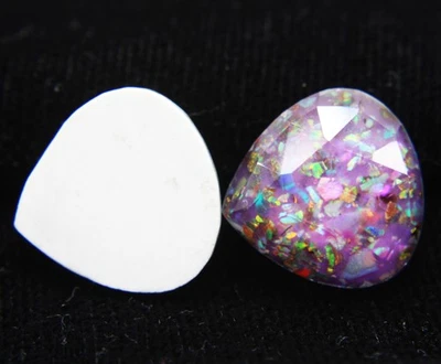 Piedras preciosas sueltas de color púrpura triplete de ópalo de fuego corte pera de 18,85 quilates certificadas Foto 1 de 4