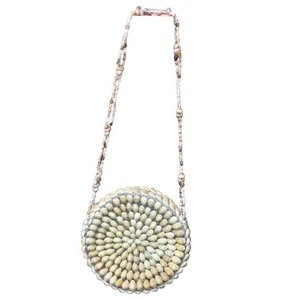 Bolso Círculo Vintage Playa Boho Monedero | Bolso de Hombro Hecho a Mano Cowrie Shell - Imagen 1 de 7