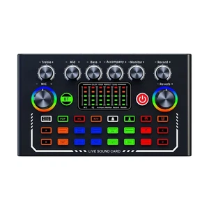 F009 Audiomixer Live-Soundkarte mit DJ-Mixer-Effekten und Studio-Equipment 5786 - Bild 1 von 10
