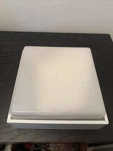 Lightolier Flush Square Ceiling Light Fixture Vintage Union Made MilkGlass w/Box - Picture 1 of 7