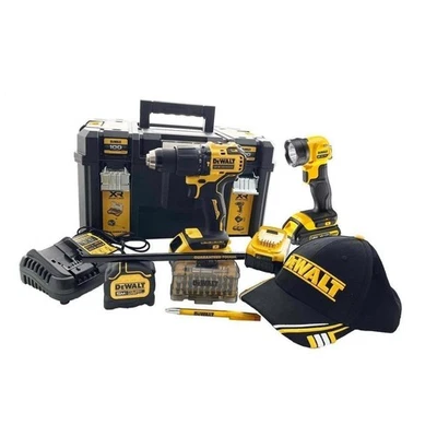 DEWALT 18 Volt DCD709 Akku-Schlagbohrschrauber SET 2 x 5 Ah Lampe DCL040-XJ - Bild 1 von 2