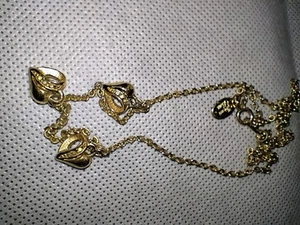 Princess House Luminess Pave Herzen Halskette goldfarben mit Kristallen 18 Zoll - Bild 1 von 9