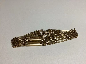 Bracciale maglia tono oro giallo 7,5" Trifari vintage spedizione gratuita! - Foto 1 di 4