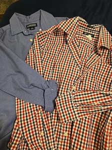 Lands End Button Down J Crew Crew Cuts Blue Red Plaid 14 Euc Boys Long Sleeve - Picture 1 of 4