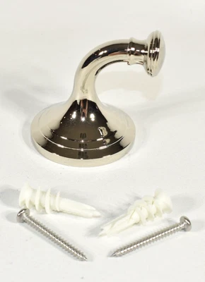 Pottery Barn Mercer Single Hook Polished Nickel Wall Hanging LOOSE OPEN - Image 1 of 4