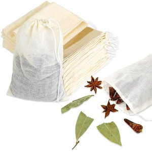 24PCS 6x8 Inch Spice Bags for Cooking, Muslin Drawstring Soap Bags Reusable E... - Picture 1 of 7